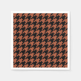 Brown Black Houndstooth Check Napkins