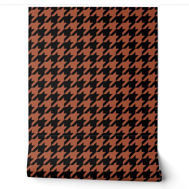 Brown Black Houndstooth Check Wallpaper (Unrolling)