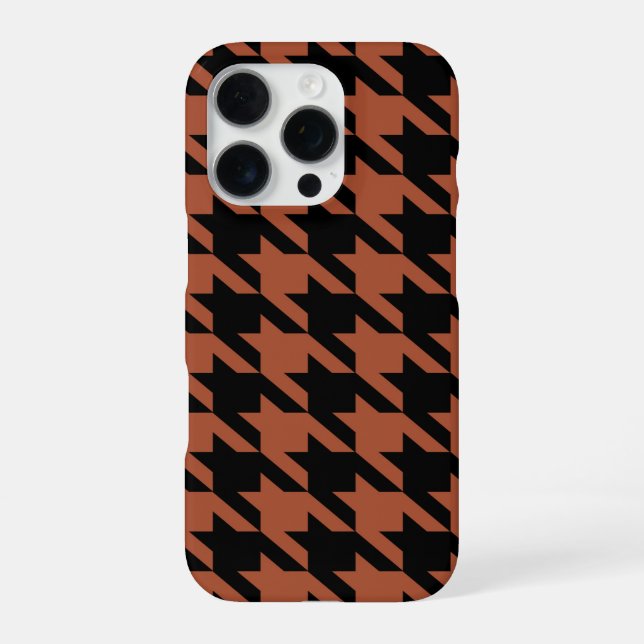 Brown Black Houndstooth Plaid  Iphone Case (Back)