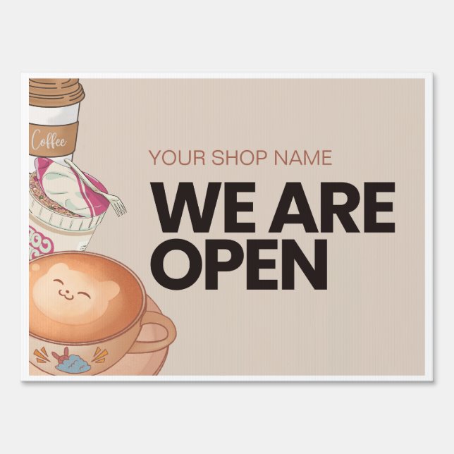 Brown & Black Illustrated Yard Sign (Front)