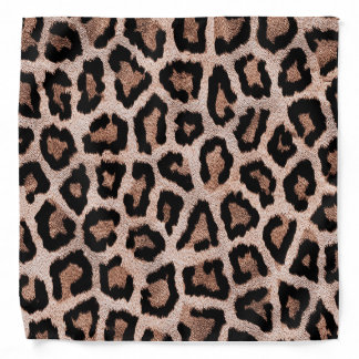 Brown Black Leopard Animal Print Bandana