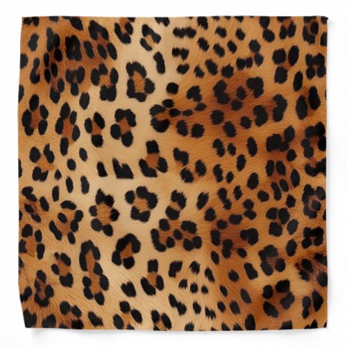 Brown Black Leopard Print Bandana