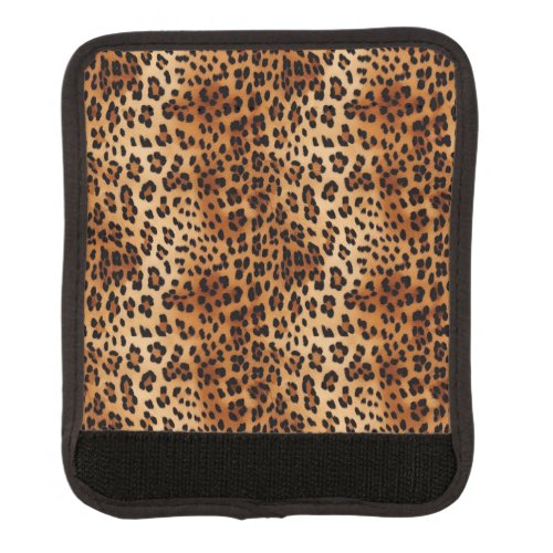 Brown Black Leopard Print Luggage Handle Wrap