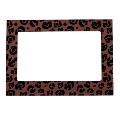 Brown Black Leopard Print Magnetic Photo Frame