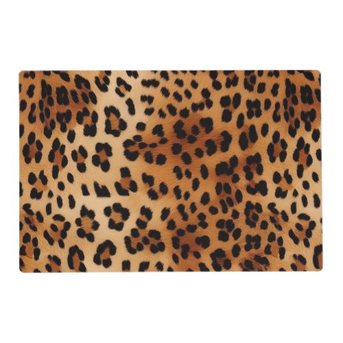 Brown Black Leopard Print Placemat