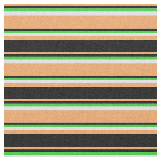 Brown, Black, Lime Green, and Lavender Pattern Fabric (Close Up)