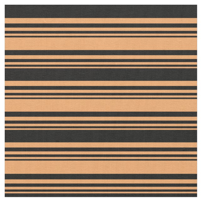 Brown & Black Lined/Striped Pattern Fabric (Close Up)