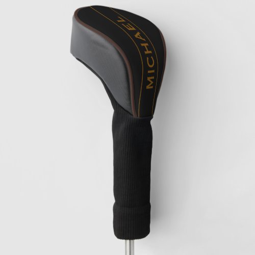 Brown &black Monogram and Name Personalized Golf Head Cover