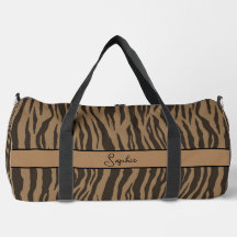 Brown & Black Personalize Large Duffel Bag