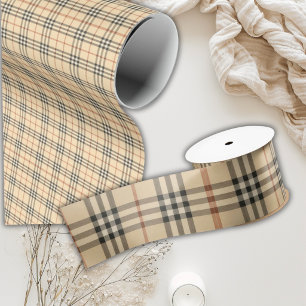 Brown Black Plaid  Wrapping Paper