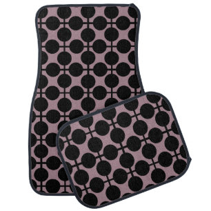 brown black polka dot check pattern fashion car floor mat