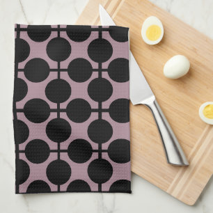 brown black polka dot check pattern fashion kitchen towel