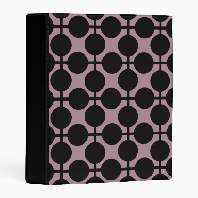 brown black polka dot check pattern fashion mini binder (Front/Spine)