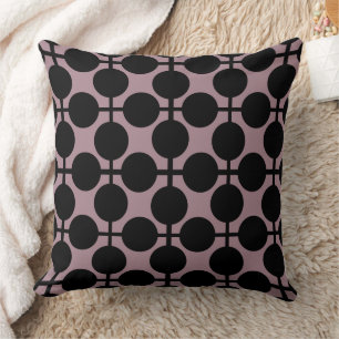 brown black polka dot check pattern fashion throw pillow