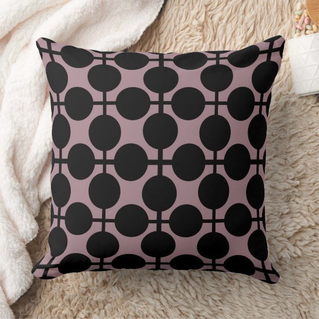 brown black polka dot check pattern fashion throw pillow (Blanket)
