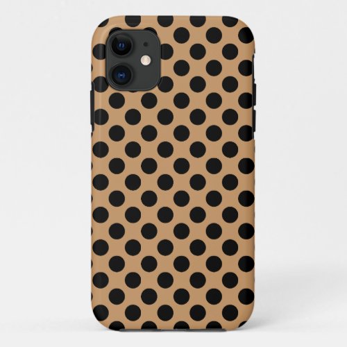 Brown Black Polka Dots iPhone 11 Case