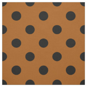 Brown Black Polka Dots Textile Fabric