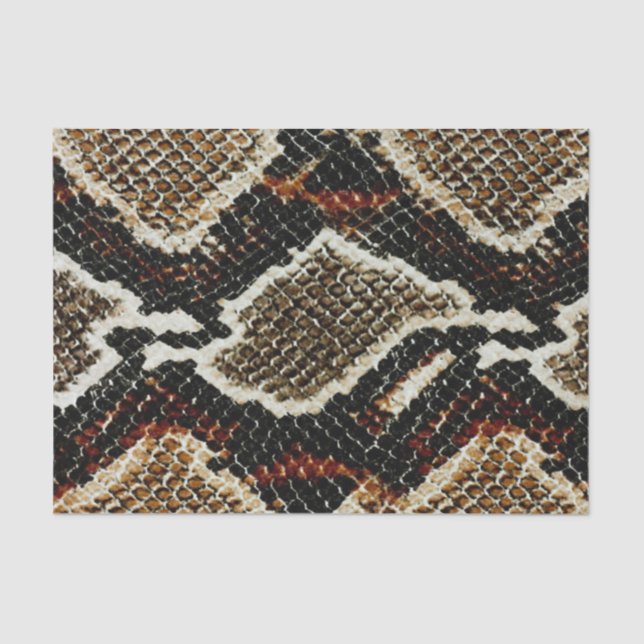 brown black red animal print snake skin tissue paper (Front)