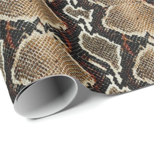 brown black red animal print snake skin wrapping paper