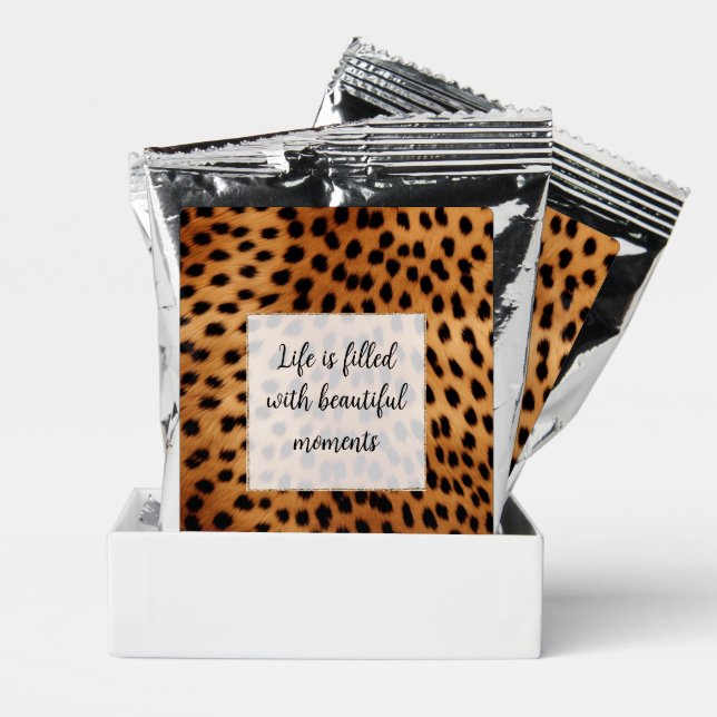 Brown Black Safari Cheetah Leopard Animal  Coffee Drink Mix (Pair)