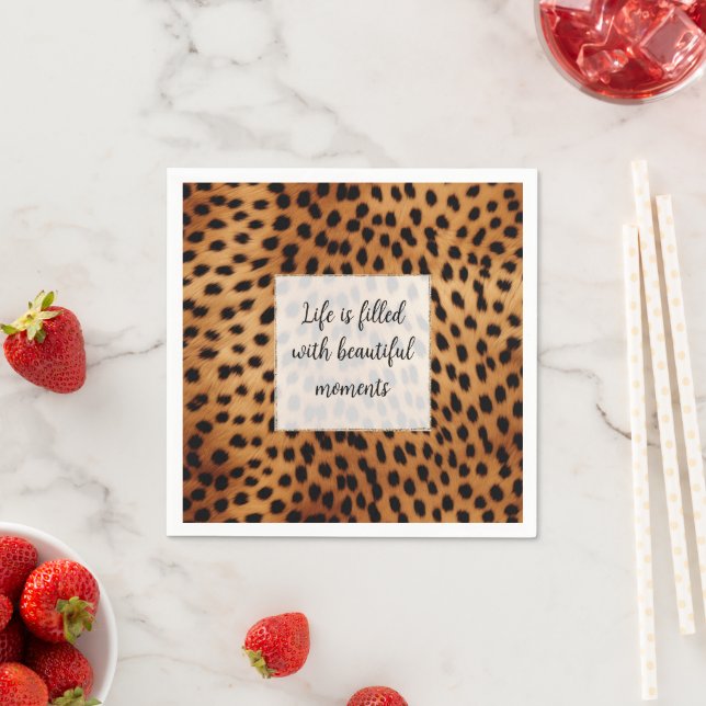 Brown Black Safari Cheetah Leopard Animal  Napkins (Insitu)
