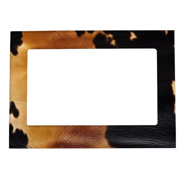 Brown Black Southwest Cowhide Magnetic Frame (Front)