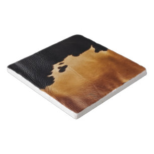 Brown Black Southwest Cowhide Trivet