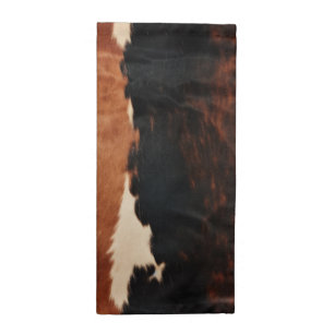 Brown Black Southwest Faux Cowhide Cloth Napkin