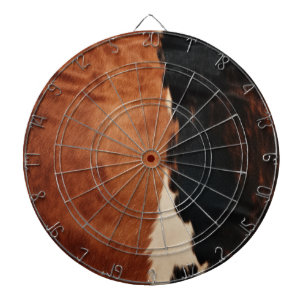 Brown Black Southwest Faux Cowhide Dart Board