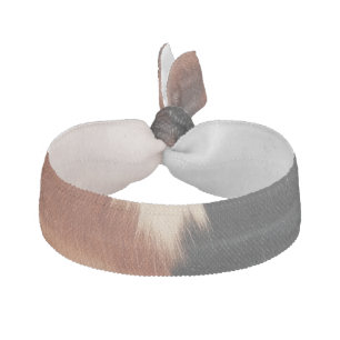 Brown Black Southwest Faux Cowhide Elastic Hair Tie