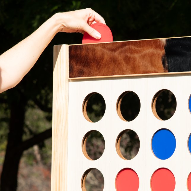 Brown Black Southwest Faux Cowhide Fast Four (Playing)