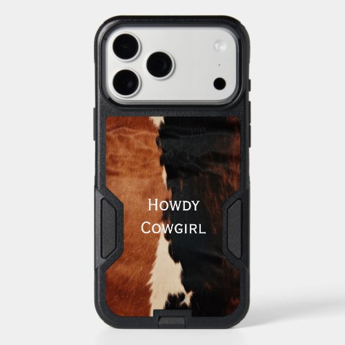 Brown Black Southwest Faux Cowhide iPhone 17 Pro Max Case