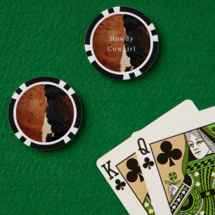 Brown Black Southwest Faux Cowhide Poker Chips