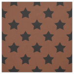 Brown Black Stars Pattern Decorative Textile Fabric