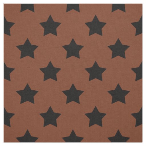 Brown Black Stars Pattern Decorative Textile Fabric