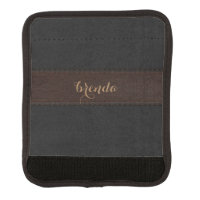 Brown & Black Stitched Leather Design Monogram