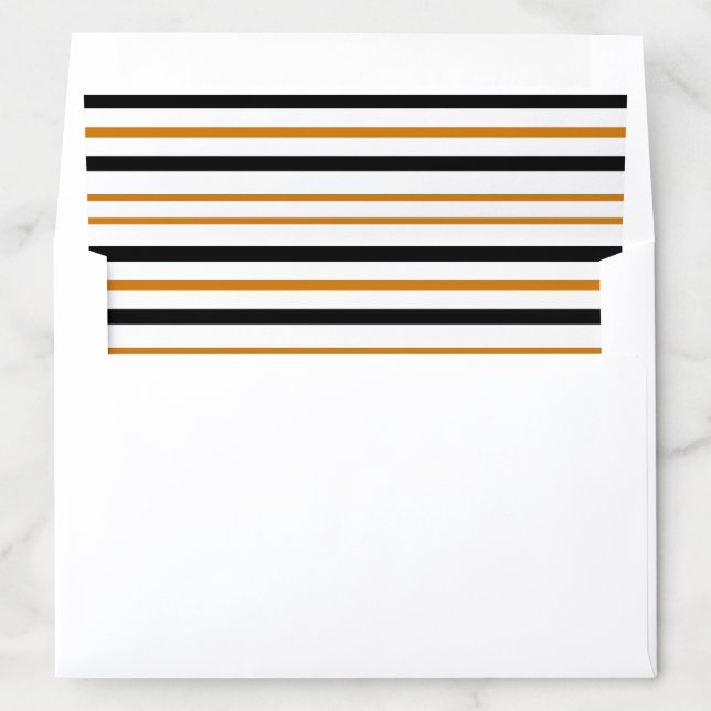Brown Black Stripe Pattern Elegant Stationary  Envelope Liner (In Envelope)
