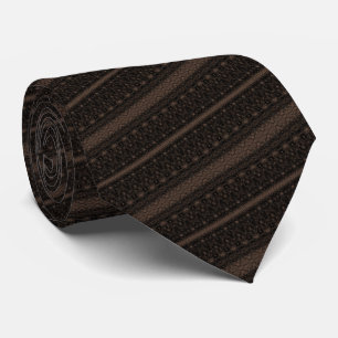 Brown & Black Striped Neck Tie