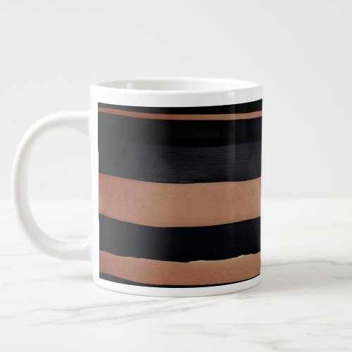 Brown Black Stripes Giant Coffee Mug