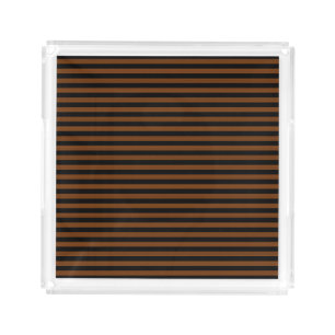Brown Black Stripes Seamless Pattern Acrylic Tray