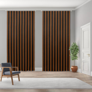 Brown Black Stripes Seamless Pattern Blackout Curtains