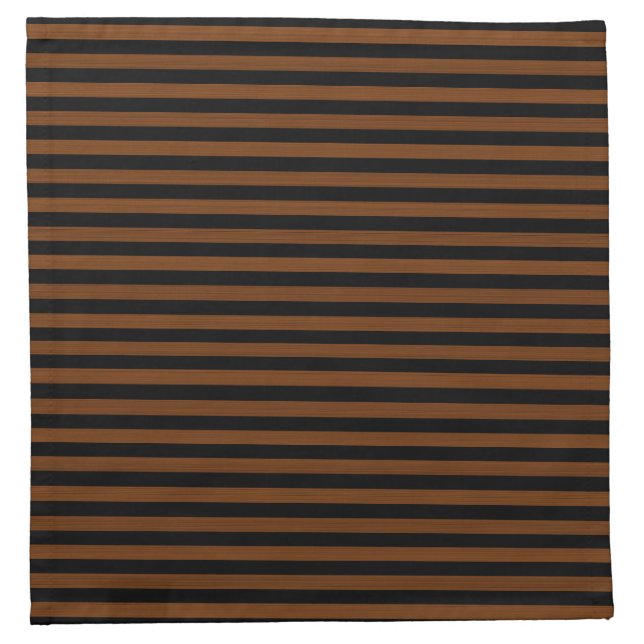 Brown Black Stripes Seamless Pattern Cloth Napkin (Front)