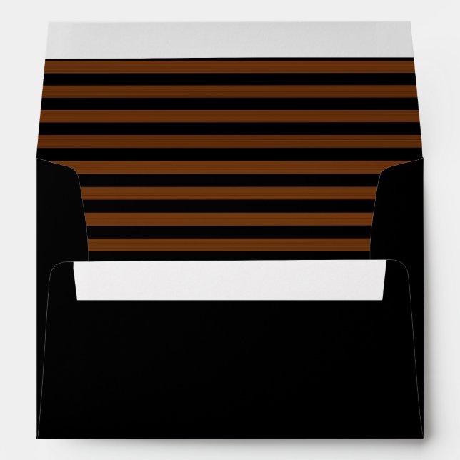 Brown Black Stripes Seamless Pattern Envelope (Back (Bottom))