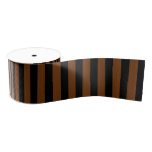 Brown Black Stripes Seamless Pattern Grosgrain Ribbon
