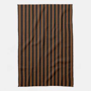 Brown Black Stripes Seamless Pattern Kitchen Towel