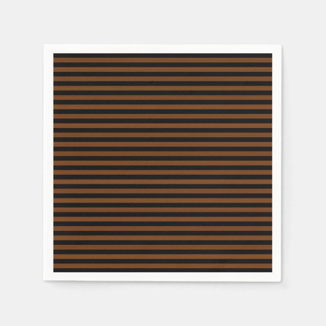 Brown Black Stripes Seamless Pattern Napkins (Front)