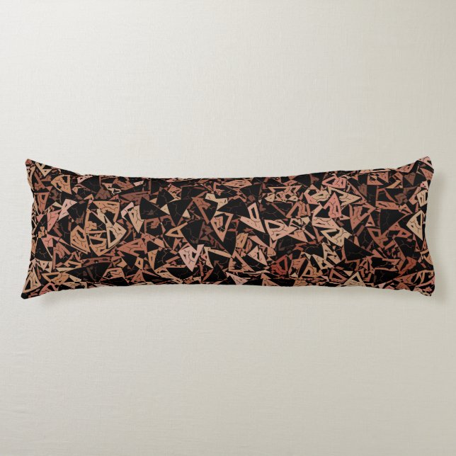 Brown Black Triangle Pattern Body Pillow (Front)