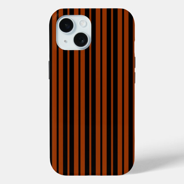 Brown Black Vertical Stripes Pattern Design Case-Mate iPhone Case (Back)
