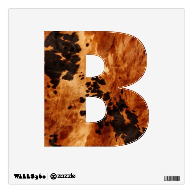 Brown Black Western Cowhide Letter  Wall Decal (Front)