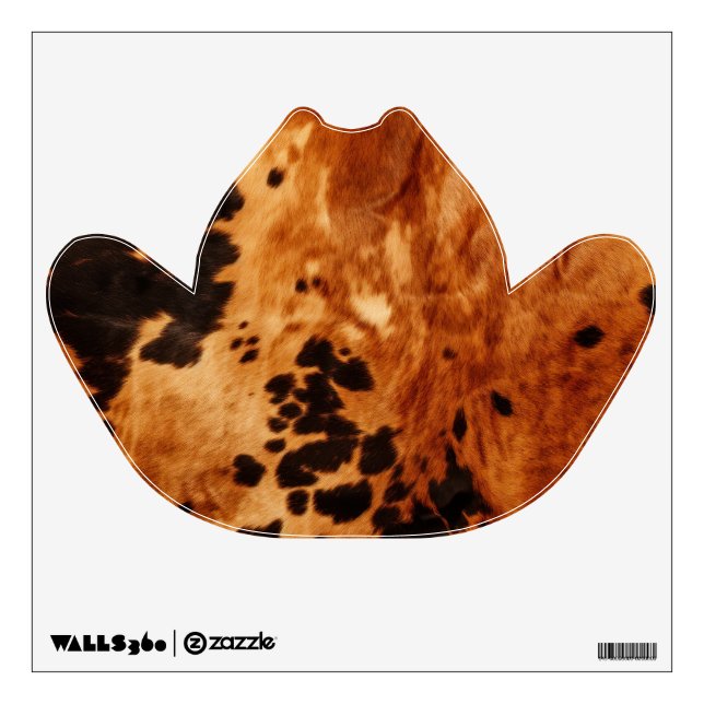 Brown Black Western Cowhide  Wall Decal (Front)